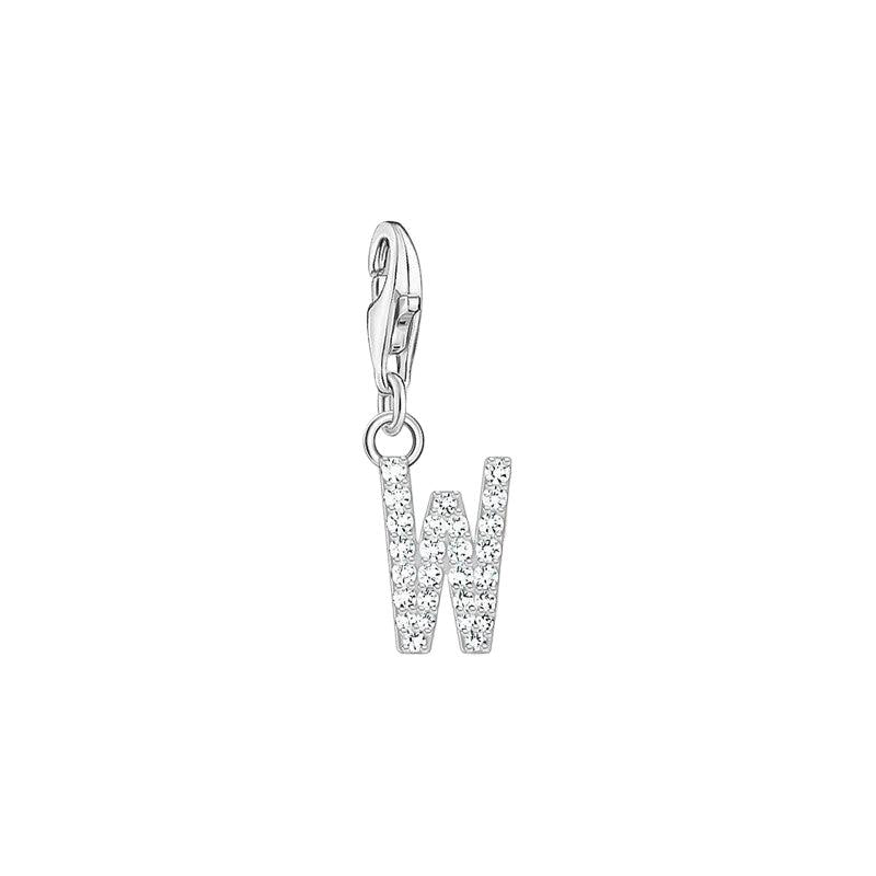 Thomas Sabo Charm Pendant Letter W with White Stones