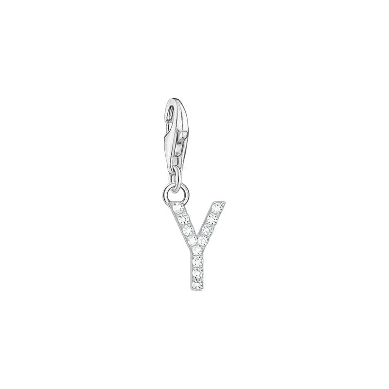 Thomas Sabo Charm Pendant Letter Y with White Stones
