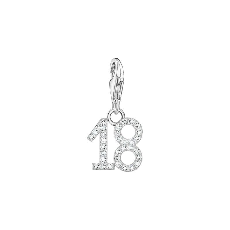 Thomas Sabo Charm Pendant - Number 18 - Zirconia