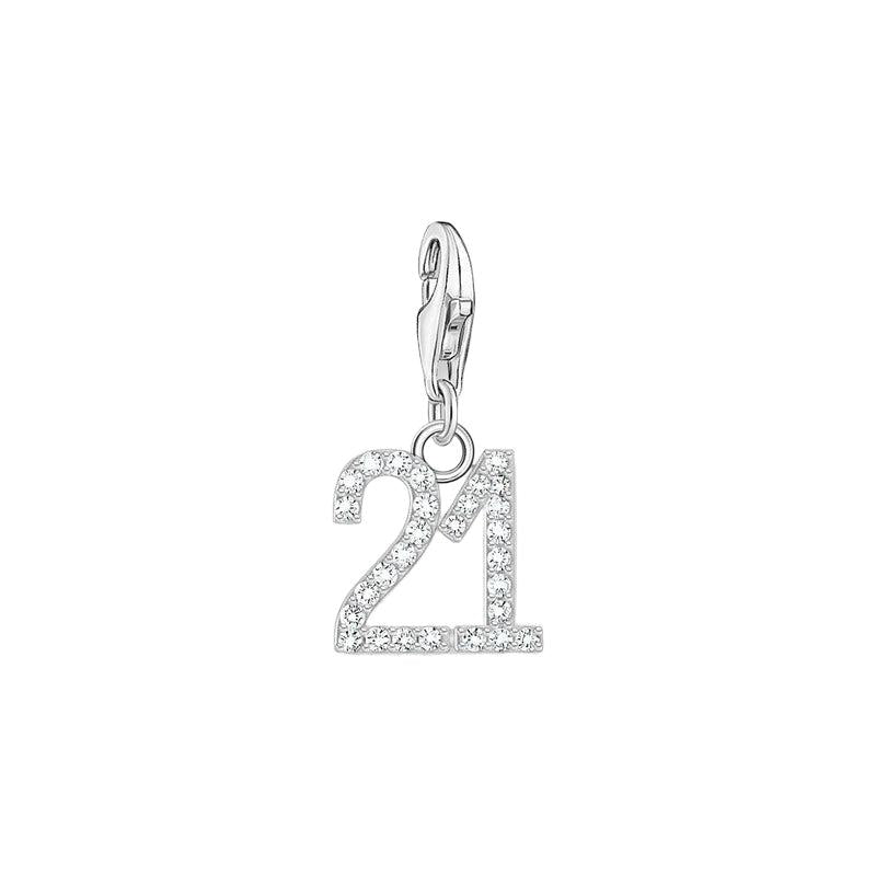 Thomas Sabo Charm Pendant - Number 21 with Zirconia