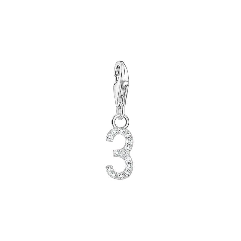 Thomas Sabo Charm Pendant - Number 3 with Zirconia