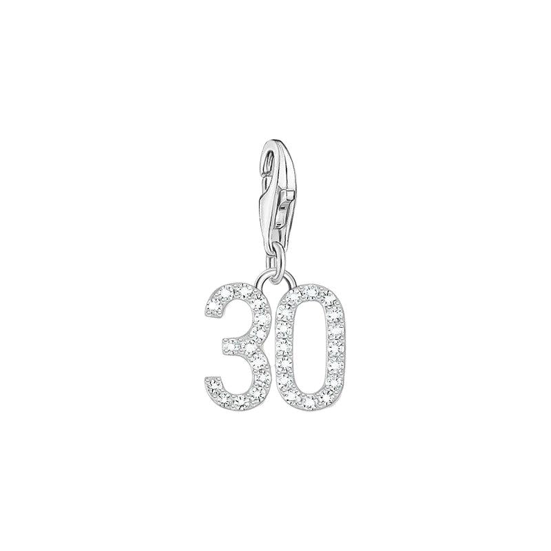 Thomas Sabo Charm Pendant - Number 30 with Zirconia