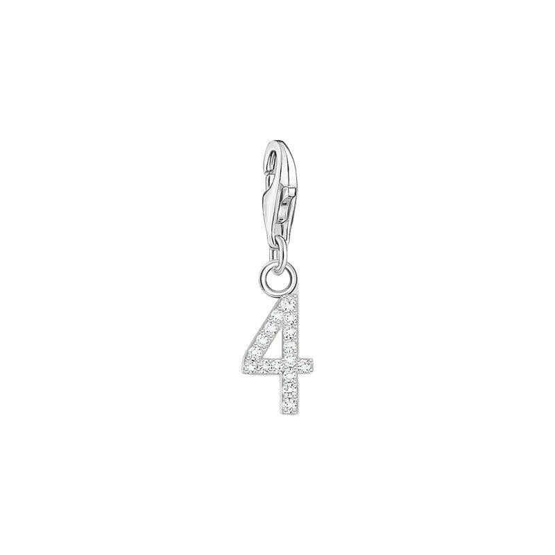 Thomas Sabo Charm Pendant - Number 4 with Zirconia