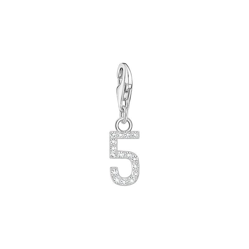 Thomas Sabo Charm Pendant - Number 5 with Zirconia