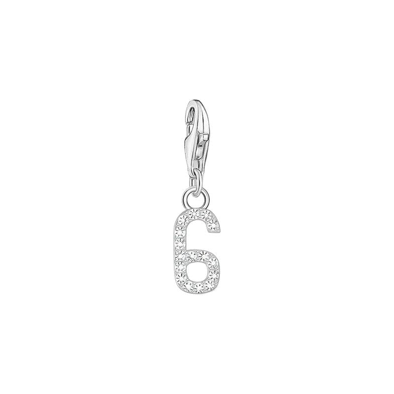 Thomas Sabo Charm Pendant - Number 6 with Zirconia