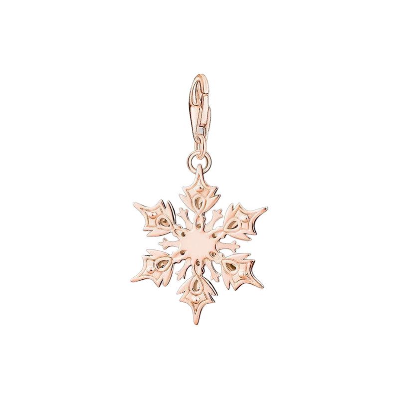 Thomas Sabo Charm Pendant Snowflake With White Stones Rose Gold