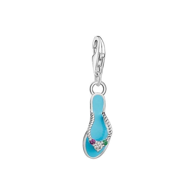 Thomas Sabo Charm Pendant - Turquoise Flip flop with Colorful Stones