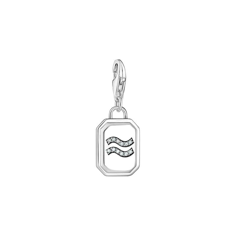 Thomas Sabo Charm Pendant - Zodiac Sign Aquarius with Zirconia