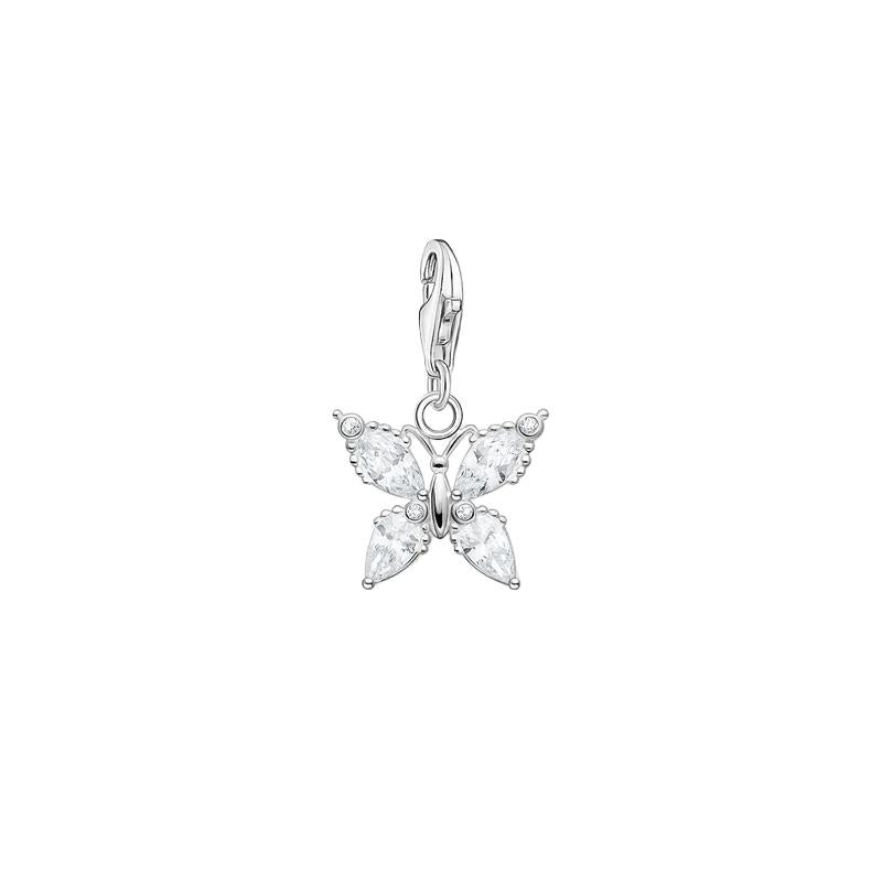 Thomas Sabo Charm pendant butterfly white stones
