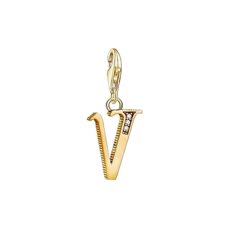 Thomas Sabo Charm pendant letter V gold