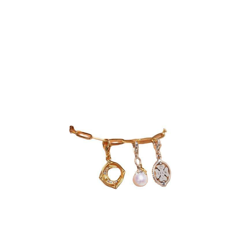 Thomas Sabo Charm pendant moon colourful stones gold