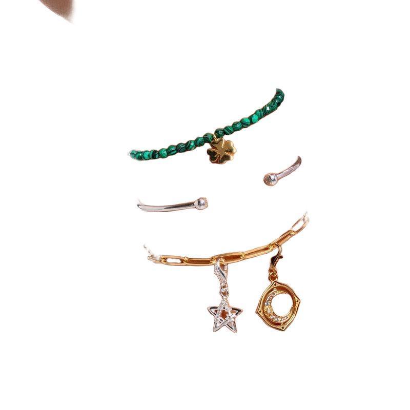 Thomas Sabo Charm pendant moon colourful stones gold