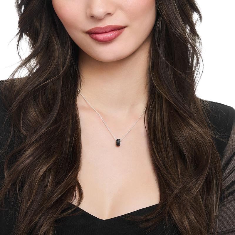 Thomas Sabo Elegant Blackened Silver Ring Pendant Necklace