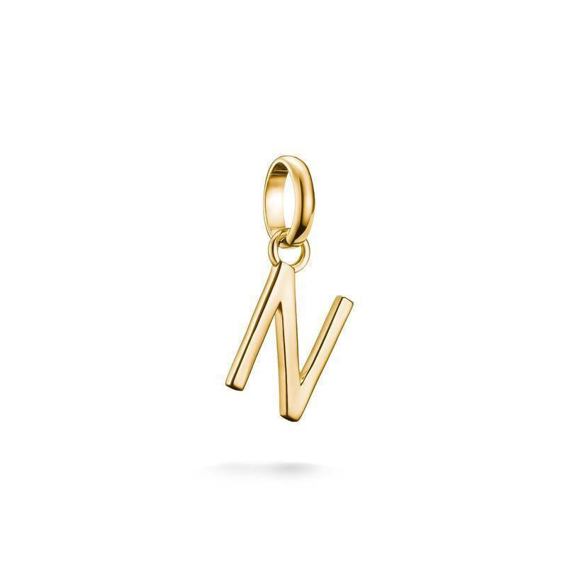 Thomas Sabo Elegant Gold-Plated Letter N Charm Pendant