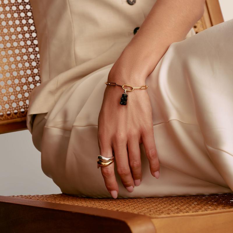 Thomas Sabo Elegant Gold-Plated Paperclip Charm Bracelet