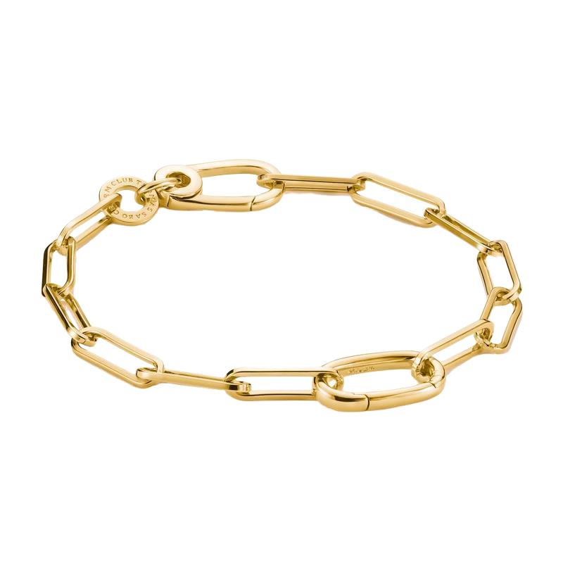 Thomas Sabo Elegant Gold-Plated Paperclip Charm Bracelet
