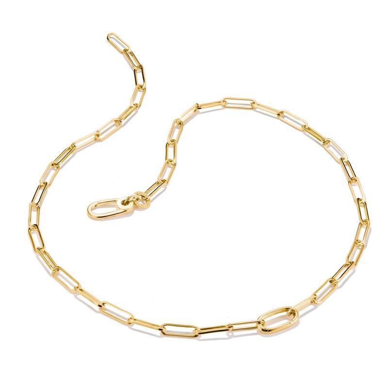 Thomas Sabo Elegant Gold-Plated Paperclip Charm Necklace