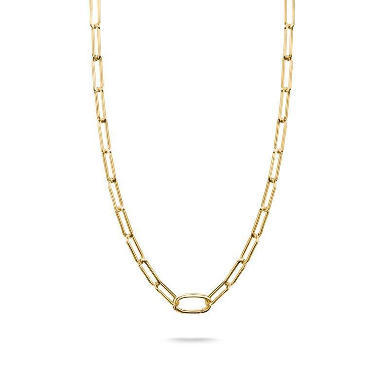 Thomas Sabo Elegant Gold-Plated Paperclip Charm Necklace