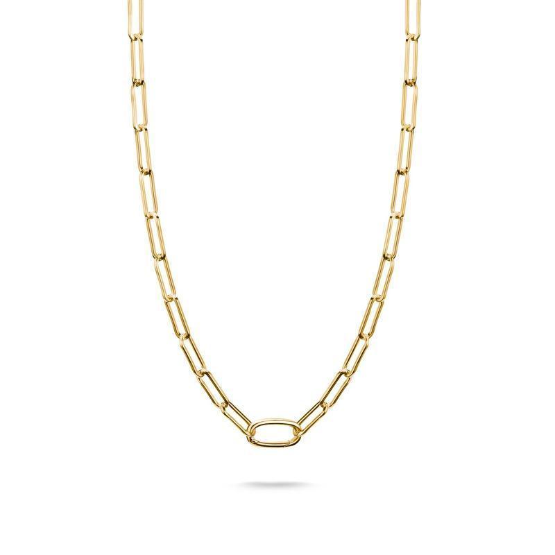 Thomas Sabo Elegant Gold-Plated Paperclip Charm Necklace