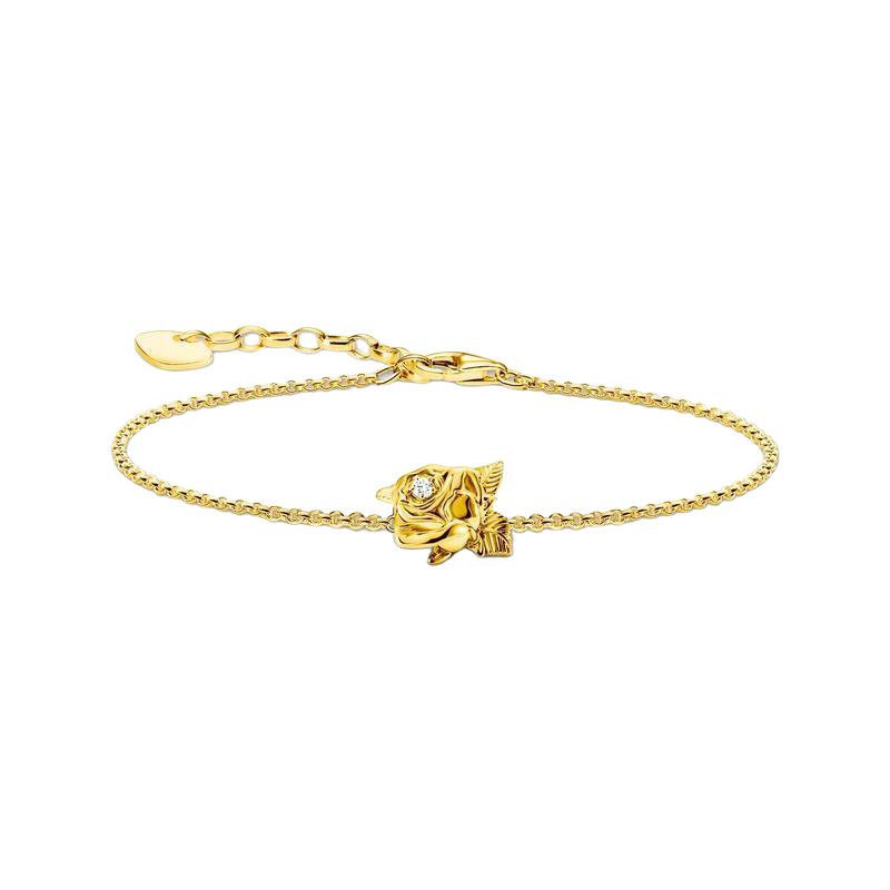 Thomas Sabo Elegant Gold-Plated Rose Romance Bracelet