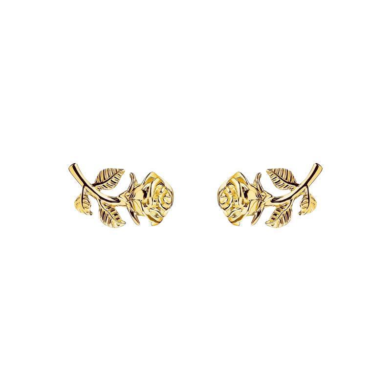 Thomas Sabo Elegant Gold-Plated Rose Romance Ear Studs