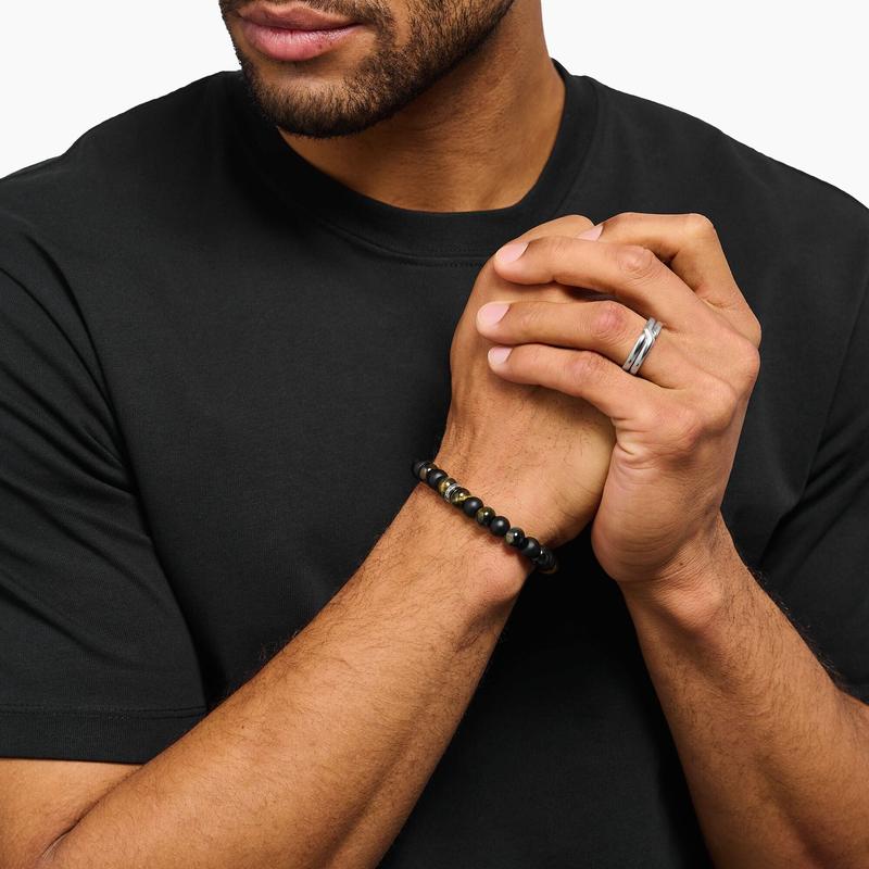 Thomas Sabo Elegant Obsidian & Tiger's Eye Beaded Bracelet