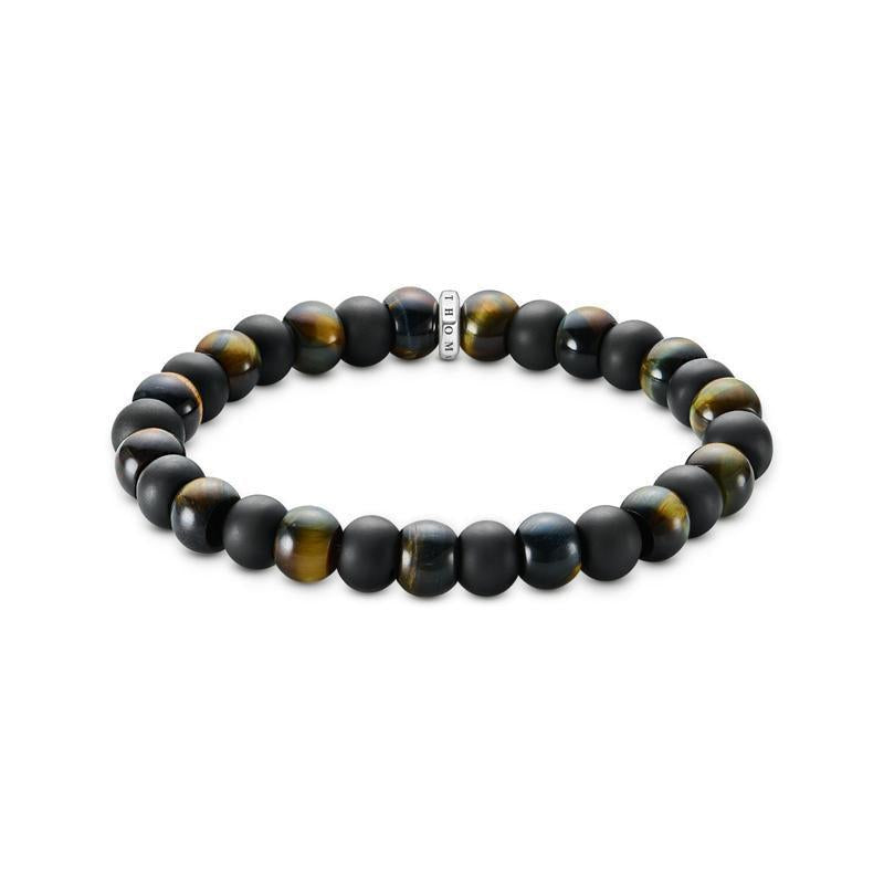 Thomas Sabo Elegant Obsidian & Tiger's Eye Beaded Bracelet