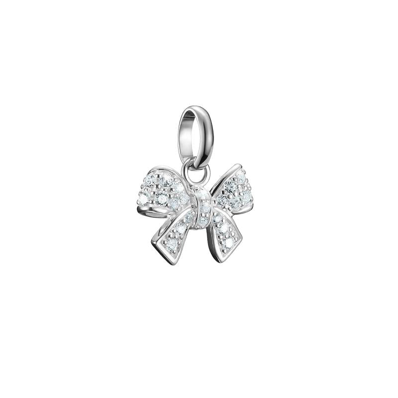 Thomas Sabo Elegant Sterling Silver Crystal Bow Charm