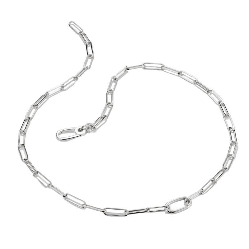 Thomas Sabo Elegant Sterling Silver Paperclip Chain Necklace