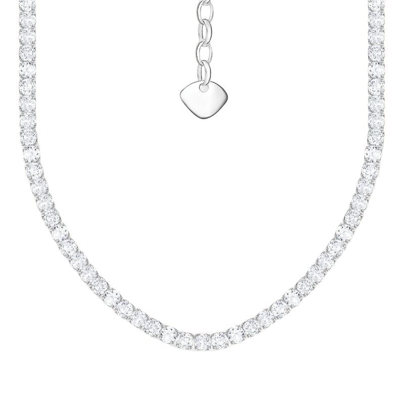 Thomas Sabo Elegant Sterling Silver Zirconia Tennis Chain Necklace