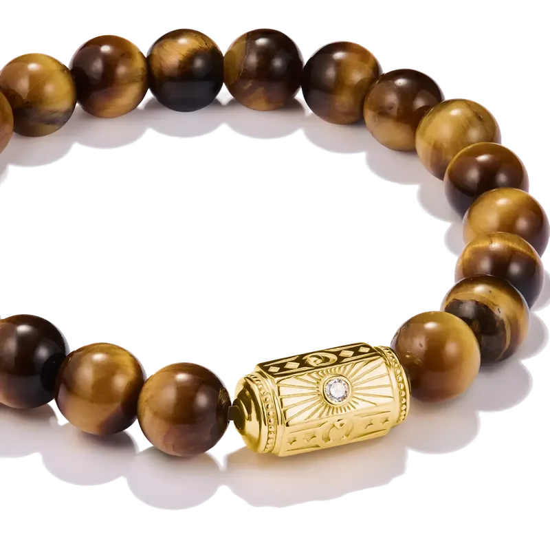 Thomas Sabo Elyndra 18k Gold Plated Bead Bracelet with Tigers Eye