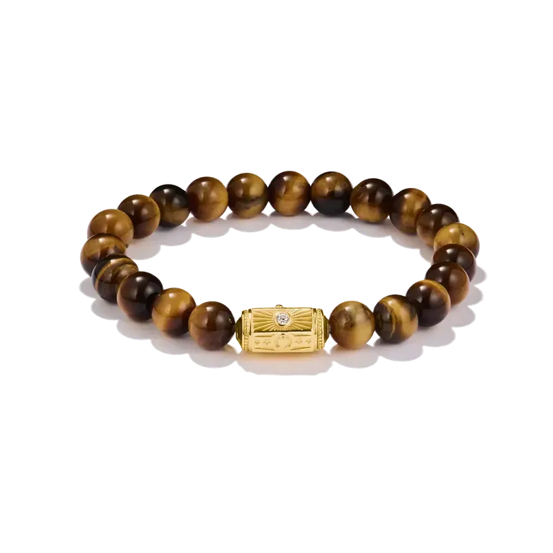 Thomas Sabo Elyndra 18k Gold Plated Bead Bracelet with Tigers Eye
