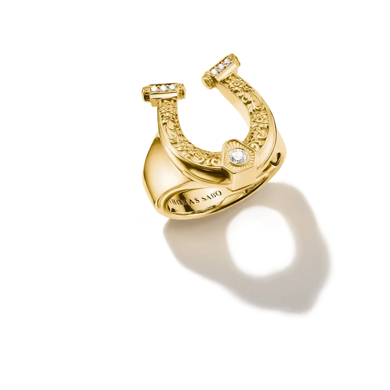 Thomas Sabo Elyndra 18k Gold Plated Horseshoe Ring