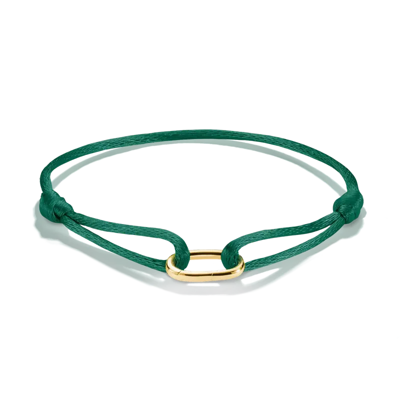 Thomas Sabo Elyndra 18k Gold Plated Textile Bracelet Green Connect