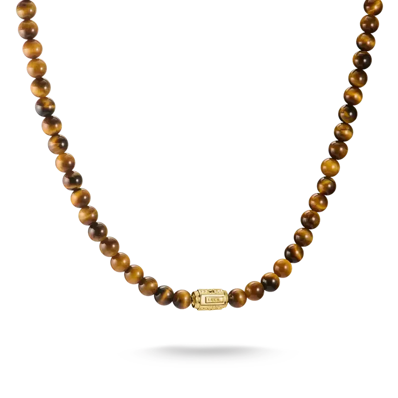 Thomas Sabo Elyndra 18k Gold Plated Tiger's Eye Bead Necklace