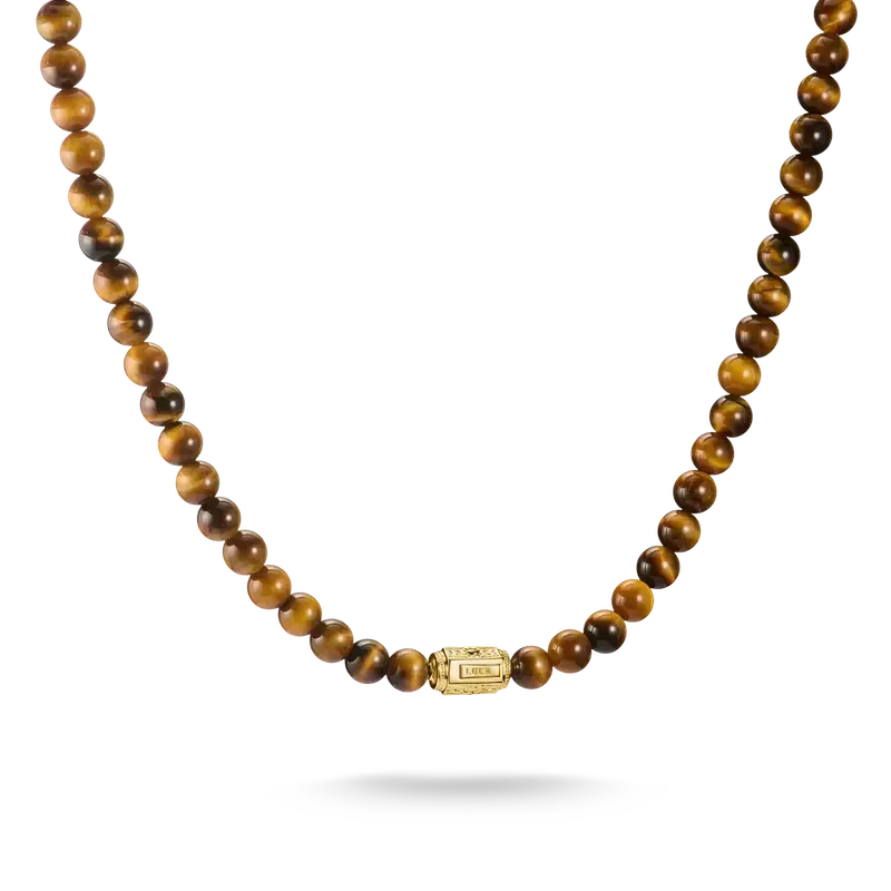 Thomas Sabo Elyndra 18k Gold Plated Tiger's Eye Bead Necklace