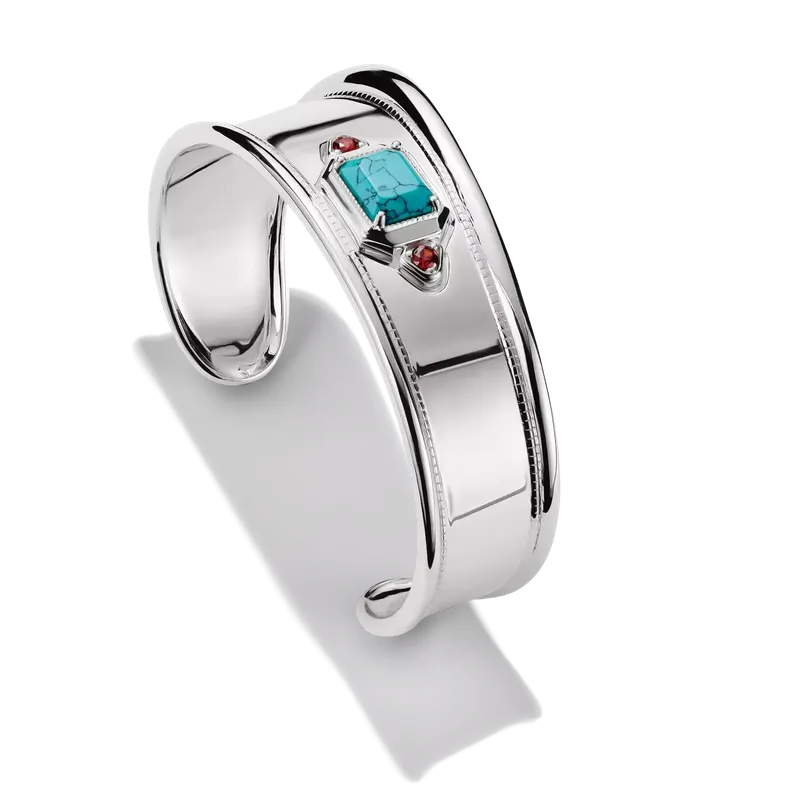 Thomas Sabo Elyndra Silver Bangle with Turquoise Stone
