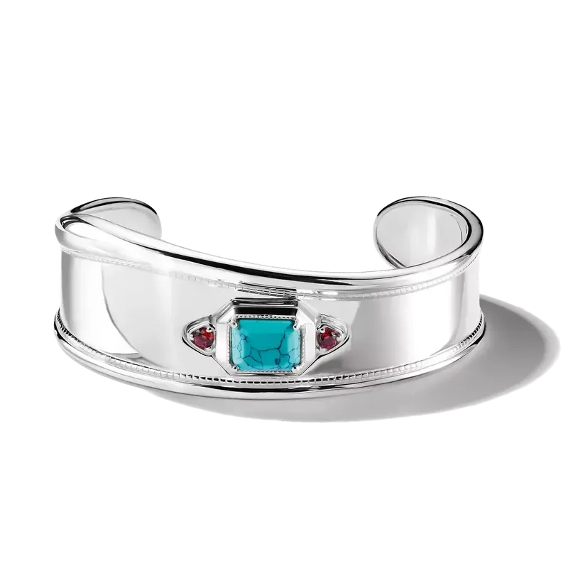 Thomas Sabo Elyndra Silver Bangle with Turquoise Stone
