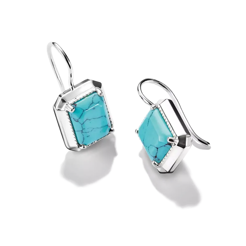 Thomas Sabo Elyndra Silver Drop Earrings Turquoise Octagon