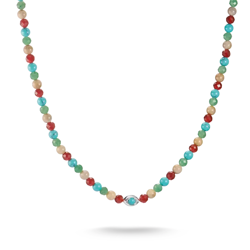 Thomas Sabo Elyndra Silver Necklace with Multicolored Beads