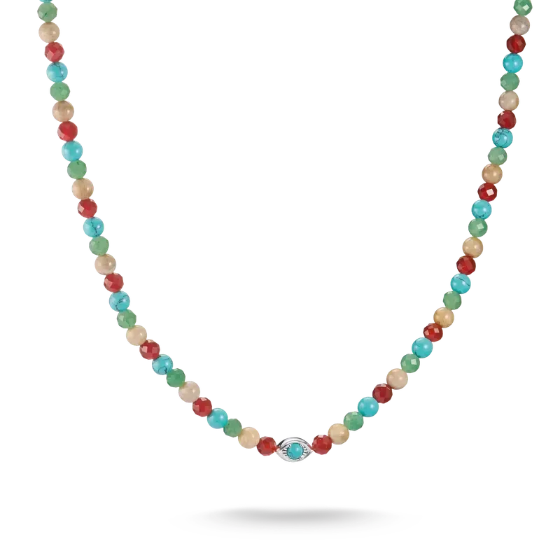 Thomas Sabo Elyndra Silver Necklace with Multicolored Beads