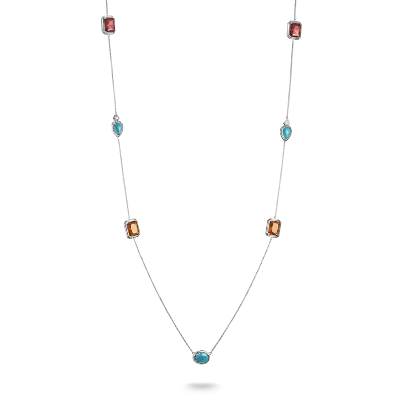 Thomas Sabo Elyndra Silver Necklace with Multicolored Stones
