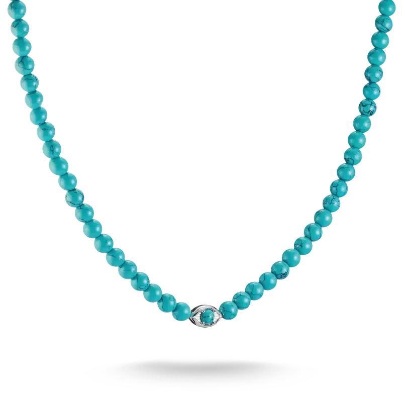 Thomas Sabo Elyndra Silver Necklace with Turquoise Eye Beads