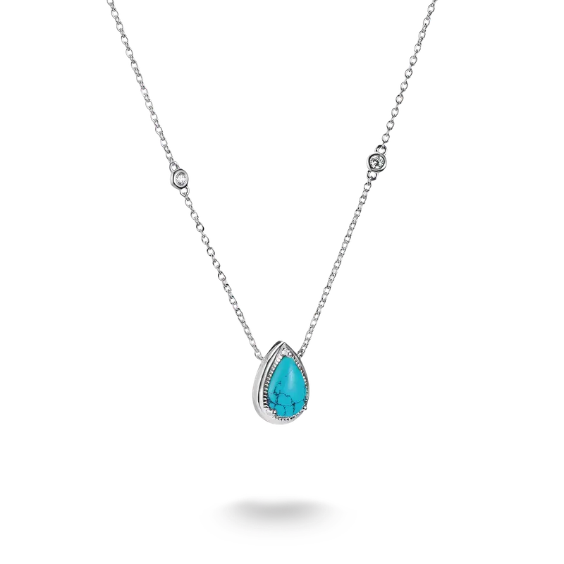 Thomas Sabo Elyndra Silver Necklace with Turquoise Teardrop