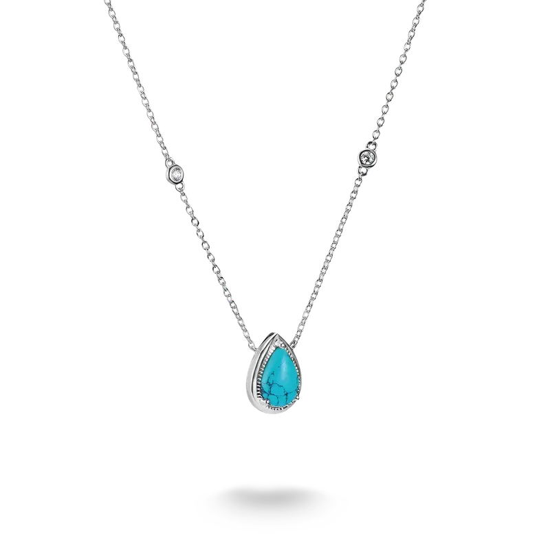 Thomas Sabo Elyndra Silver Necklace with Turquoise Teardrop