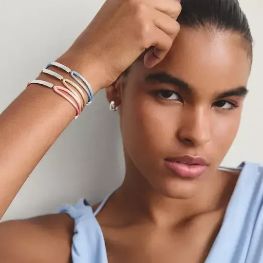 Thomas Sabo Engravable Beige Textile Bracelet