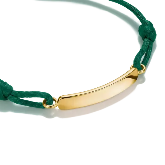 Thomas Sabo Engravable Dark Green Textile Bracelet