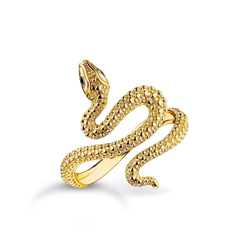 Thomas Sabo Exquisite Gold-Plated Recycled Silver Snake Ring