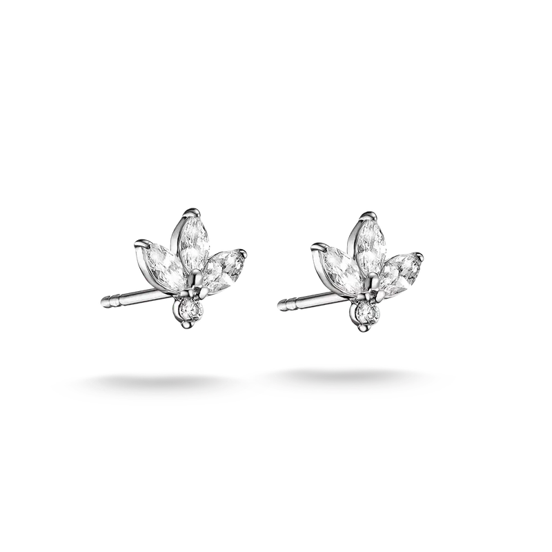 THOMAS SABO Flower Teardrop Zirconia Stud Earrings