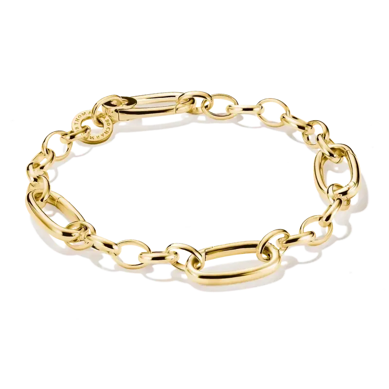 Thomas Sabo Gold-Plated Charm Bracelet with Three Connect Links